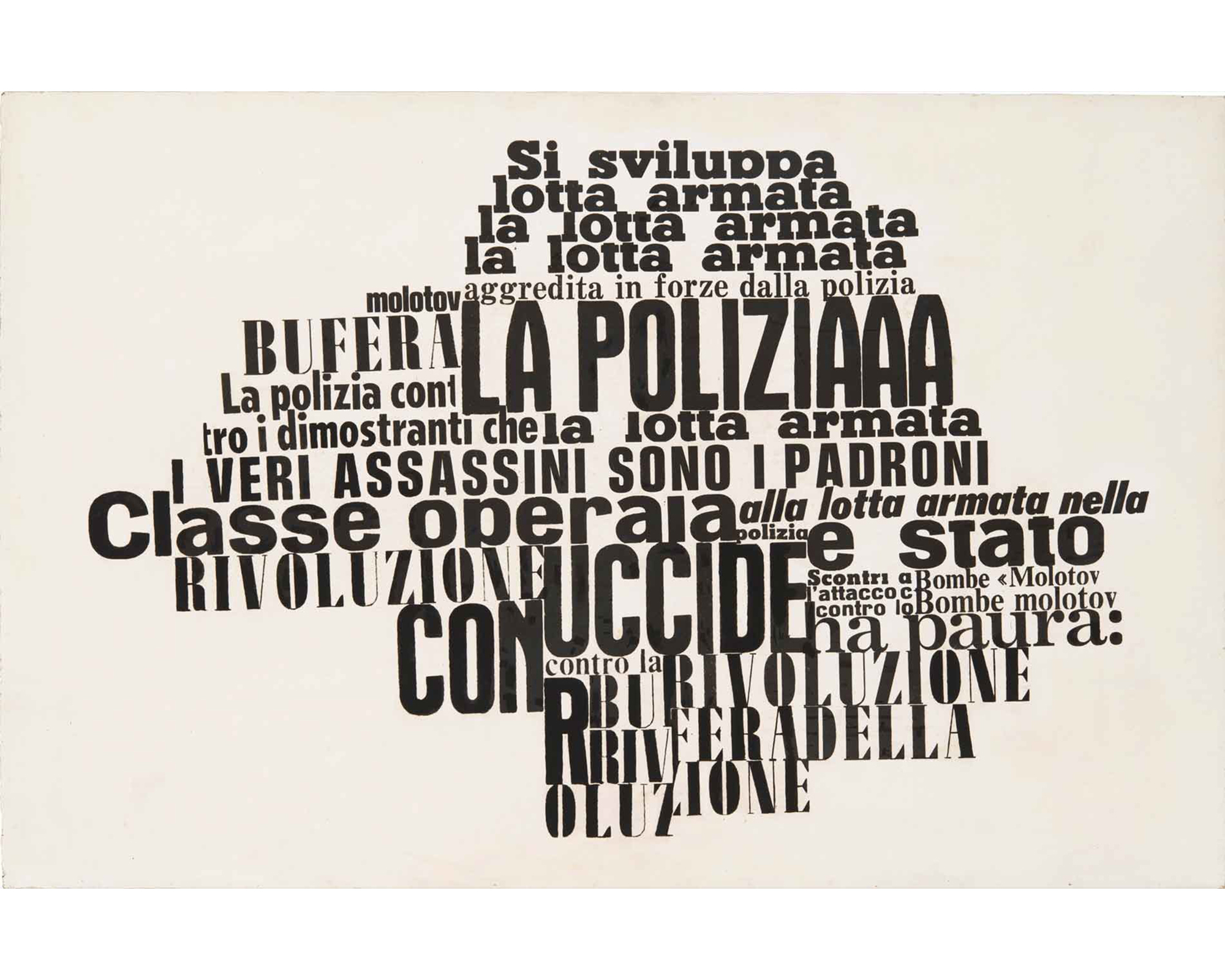 Nanni Balestrini in the exhibition "La violència illustrada" at La Virreina in Barcelona.

Nanni Balestrini, La Polizia, 1972